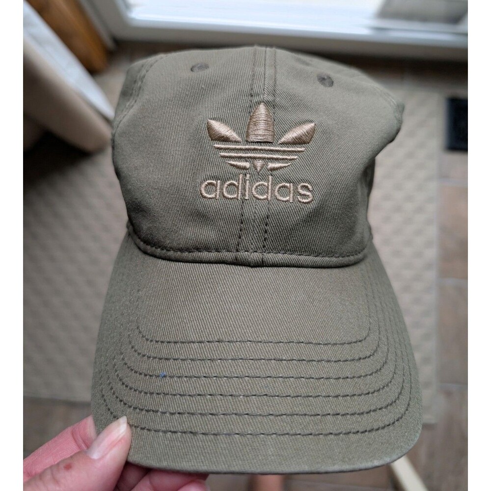 Adidas Hat Cap Strap Back Green Trefoil Embroidered Dad Baseball Mens OSFM Logo